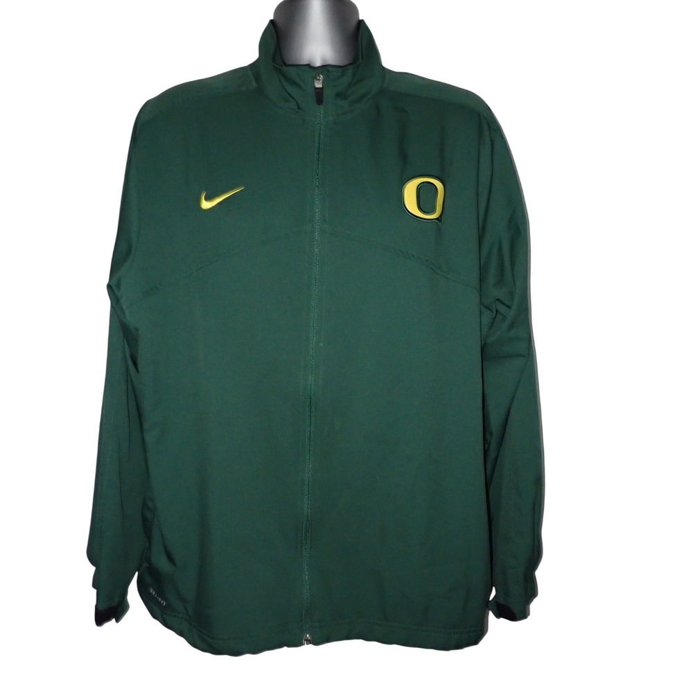 Nike Men's Oregon Ducks Dri-Fit Full Zip Track Jacket Green Size L Athletic